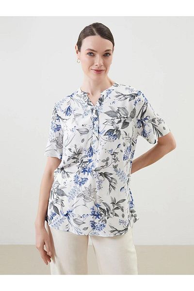 LC Waikiki LCW Grace Damenbluse mit Blumenmuster und Knopfleiste