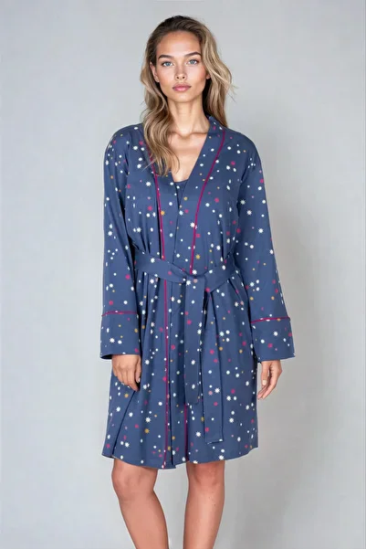 SCREENSHOT Women's 50% Modal 50% Cotton Dressing Gown - Soft Textured Home Wear Product / with Different Color Options