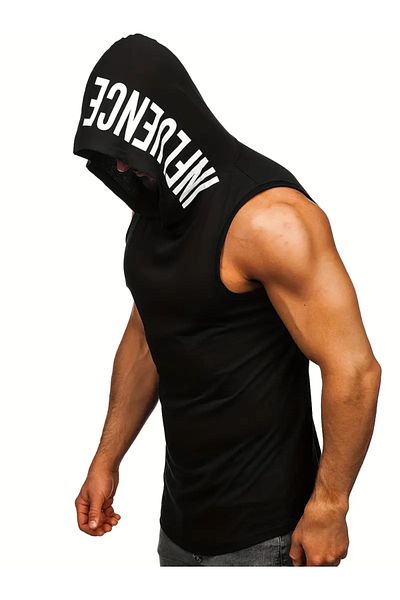 ACTIVE MODA Men's Gym Sports Singlet Printed the Happiness