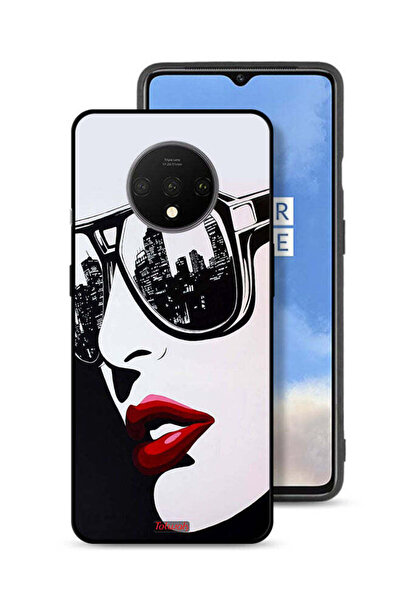 Tolwak غطاء حماية لهاتف OnePlus 7T بتصميم وجه فتاة وفن تجريدي