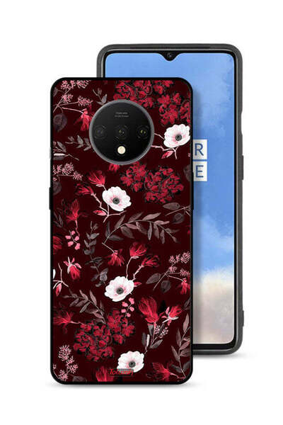 Tolwak غطاء حماية لهاتف OnePlus 7T بنقشة زهور صغيرة وأوراق استوائية