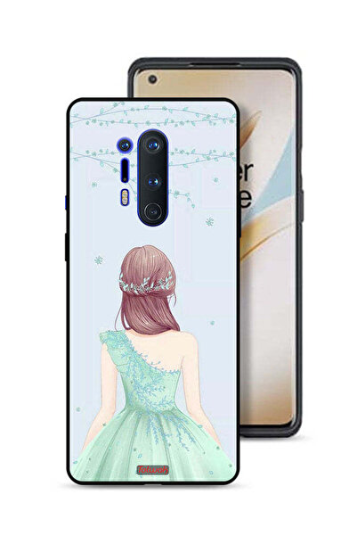 Tolwak غطاء حماية لهاتف OnePlus 8 Pro، فتاة لطيفة ترتدي فستانًا مزهرًا