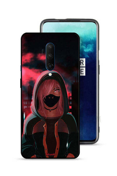 Tolwak غطاء حماية لهاتف OnePlus 7T Pro برسومات فتاة ترتدي قناعًا