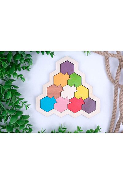 Mena Rise Şirinshop Natural Colored Polygon Puzzle 1108107