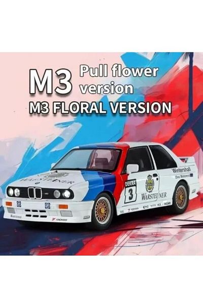 BaoBao BMW M3 E30 Racing Warsteiner 1:24, macheta metal sport, roti BBS si interior cursa BAOBAO