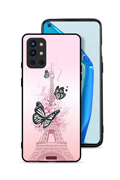 Tolwak غطاء حماية لهاتف OnePlus 9R 5G بنقشة فراشات على برج إيفل
