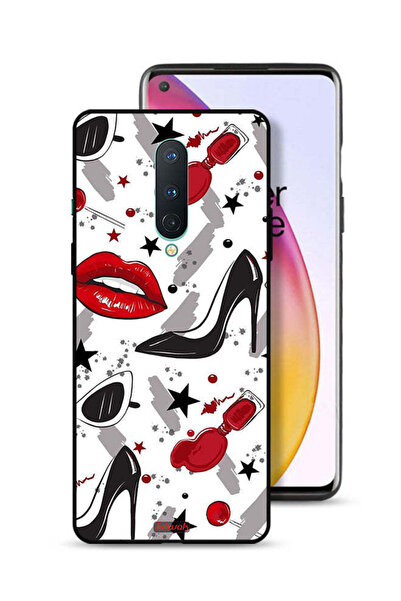 Tolwak OnePlus 8 Protective Case Cover Lipstick And Shoes Art