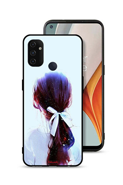 Tolwak غطاء حماية OnePlus Nord N100 بتصميم ربطة شعر مع رباط شعر وفن فتاة