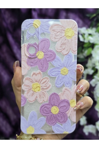 Magic Ring Samsung Galaxy S25 FE Uyumlu Pastel Renkli Çiçekler Baskılı Şeffaf...