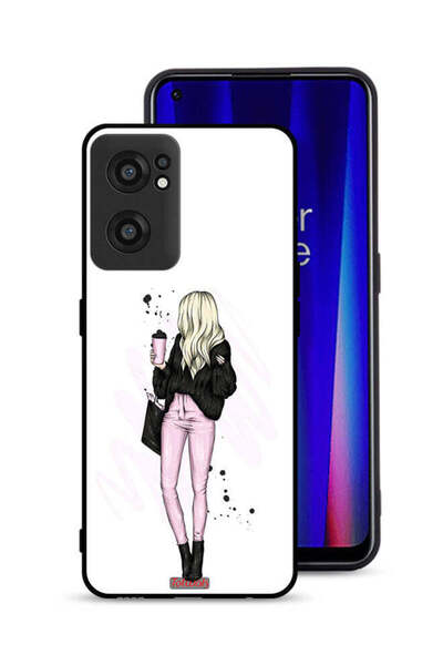 Tolwak OnePlus Nord CE 2 5G Protective Case Cover Girl Holding Coffee Cup Art