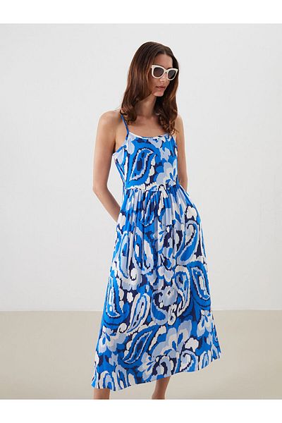 LC Waikiki Rochie A-Line cu model de sezon nou cu guler pătrat - S5M375Z8