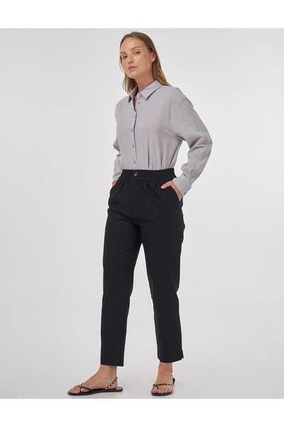 Kayra Elastic Waist Pipe Leg Trousers 19084-25