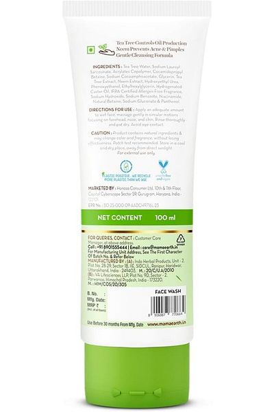 Mamaearth Tea Tree Facewash for Acne and Pimples (100 ml)