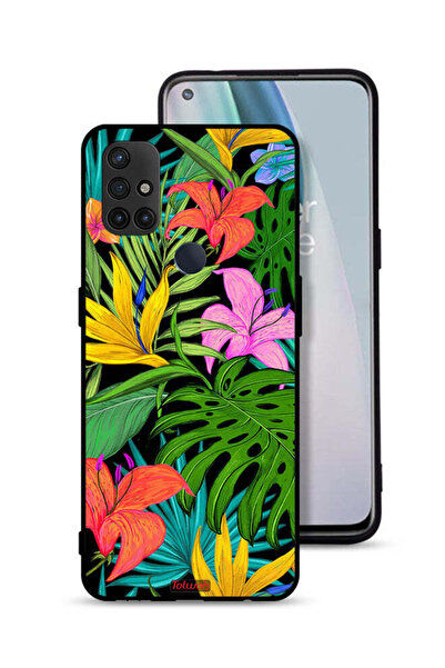 Tolwak غطاء حماية لهاتف OnePlus Nord N10 5G بنقشة زهور استوائية وأوراق شجر
