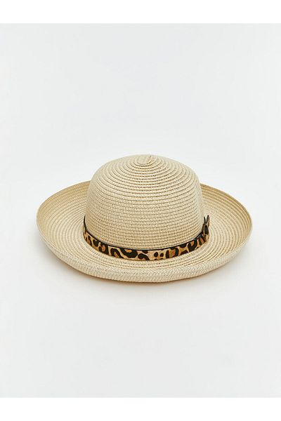 LC Waikiki New Season Leopard Patterned Women's Straw Hat - S5Ly68Z8