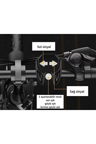 Schulzz Uzaktan Kumandalı Bisiklet Stop Lambası – LED Sinyalli, Su Geçirmez, USB Şarjlı, Alarm Sesli