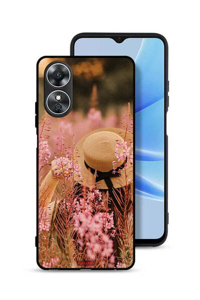 Tolwak غطاء حماية لهاتف Oppo A17 - فتاة قبعة مزينة بالزهور