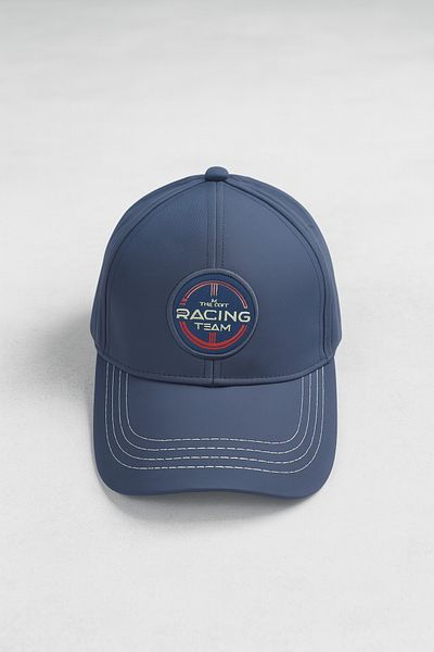 nacar çarşı Men's Navy Blue Racing Team Embroidered Summer Hat - Adjustable Sports Model