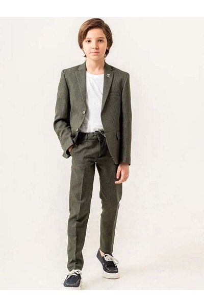 Zekids Boys T-Shirt Linen Jacket Waist Trousers 3-Piece Sports Suit (Ages 7-10)