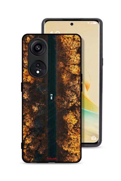 Tolwak غطاء حماية لهاتف Oppo A1 Pro بتصميم طريق في أشجار الخريف