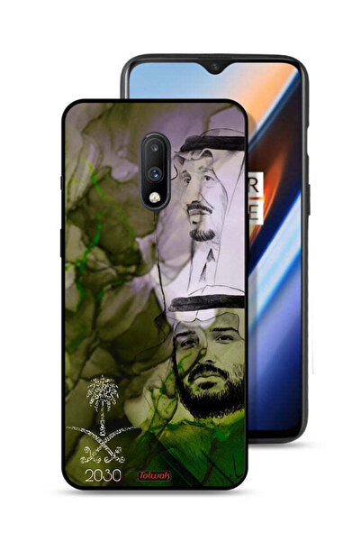 Tolwak غطاء حماية لهاتف OnePlus 7 - ملصق فني للملك سلمان وولي العهد محمد