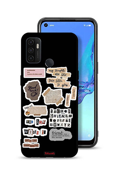 Tolwak غطاء حماية لهاتف Oppo A11s مع ملصقات اقتباسات الحظ السعيد