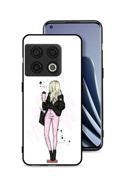 Tolwak غطاء حماية لهاتف OnePlus 10 Pro 5G، صورة فتاة تحمل كوب قهوة