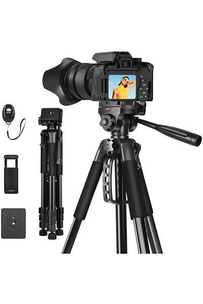 Generic حامل ثلاثي القوائم من الألومنيوم للكاميرا بطول 200 سم، حامل ثلاثي القوائم متين لهاتف DSLR، والتصوير الفوتوغرافي الاحترافي عبر الهاتف المحمول