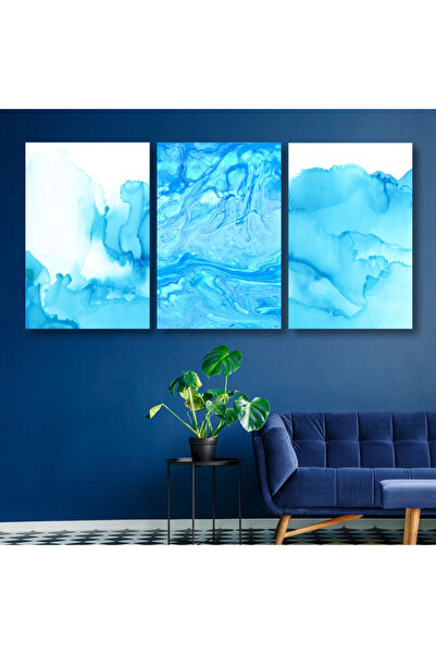 4gdran ثلاث لوحات قماشية بتصميم مودرن مع برواز شامبين مجوف