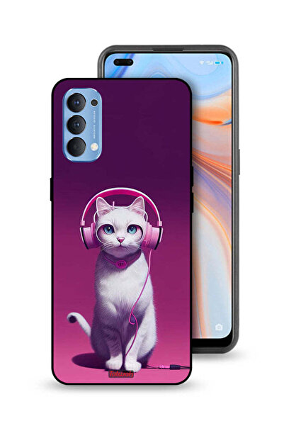 Tolwak غطاء حماية لهاتف Oppo Reno4 4G بتصميم قطة لطيفة