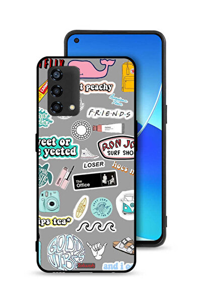 Tolwak غطاء حماية لهاتف Oppo Reno6 Lite بملصقات Good Vibes