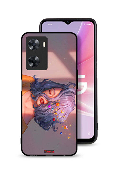 Tolwak غطاء حماية لهاتف Oppo A77s - فتاة وفن الفضاء