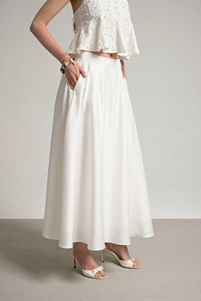 laviess Women's Battery Detailed Midi Skirt