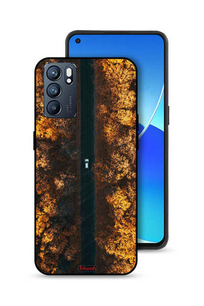 Tolwak غطاء حماية لهاتف Oppo Reno6 5G بتصميم طريق في أشجار الخريف
