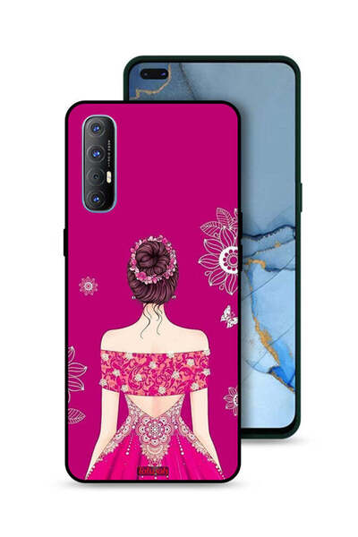 Tolwak غطاء حماية لهاتف Oppo Reno3 Pro 4G برسومات فتاة وزهور