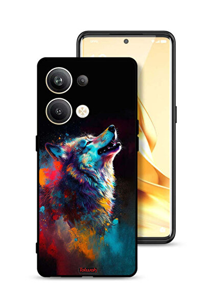 Tolwak غطاء حماية لهاتف Oppo Reno9 Pro Plus 5G برسومات الذئب الملونة