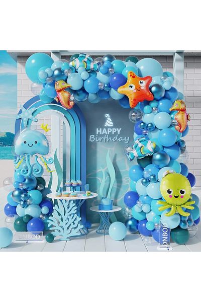 Baloane Vesele Arcada Baloane Set Tematica Ocean 127 Piese ARC180