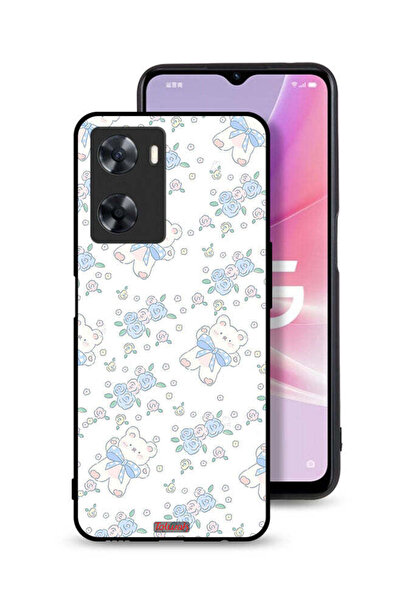 Tolwak غطاء حماية لهاتف Oppo A57s برسومات دب تيدي لطيف وزهور