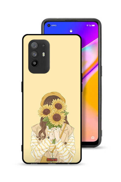 Tolwak غطاء حماية لهاتف Oppo F19 Pro Plus 5G بغطاء وجه مزين برسومات عباد الشمس