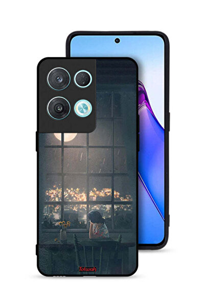 Tolwak Oppo Reno8 Pro 5G Protective Case Cover Looking At Moon Art