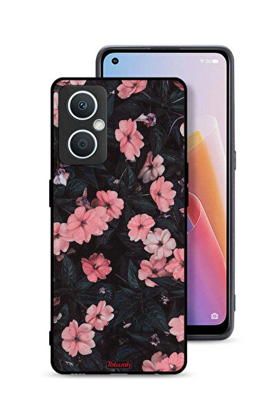 Tolwak غطاء حماية لهاتف Oppo A96 5G (الصين) - لون الخوخ والورود الصغيرة