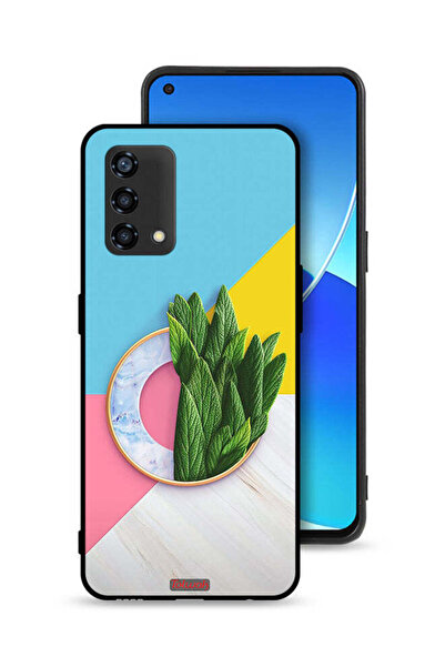 Tolwak غطاء حماية لهاتف Oppo Reno6 Lite بنمط أوراق تجريدية