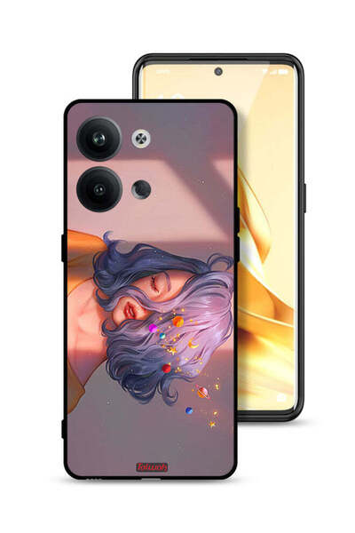 Tolwak Oppo Reno9 Pro 5G Protective Case Cover Girl And Space Art