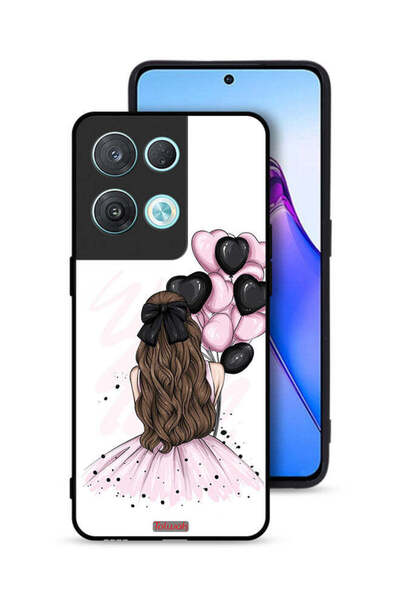 Tolwak غطاء حماية لهاتف Oppo Reno8 Pro 5G يحمل صورة فتاة تحمل بالونات