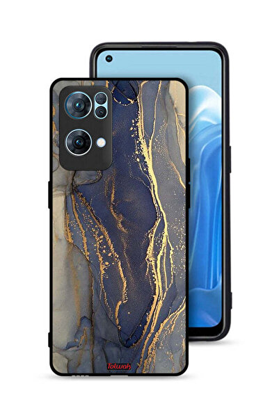 Tolwak غطاء حماية لهاتف Oppo Reno7 Pro 5G بنمط رخامي لامع