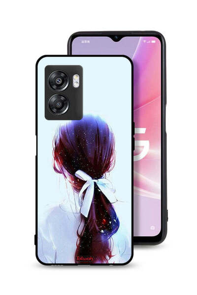 Tolwak غطاء حماية OnePlus Nord N300 بتصميم ربطة شعر مع رباط شعر وفن فتاة