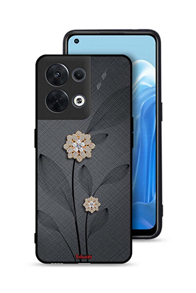 Tolwak غطاء حماية لهاتف Oppo Reno8 5G برسومات زهور ماسية