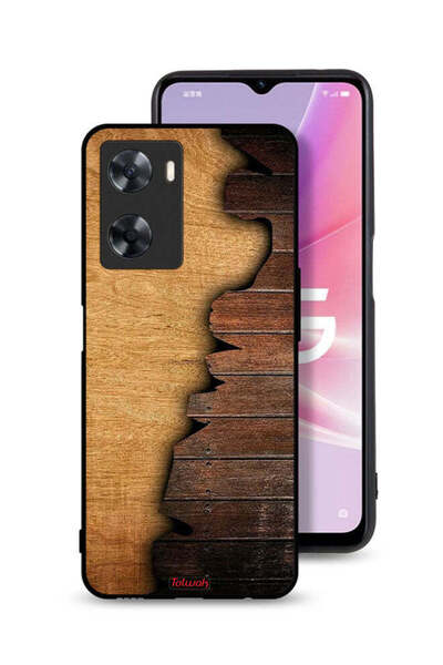 Tolwak غطاء حماية لهاتف Oppo A57s بنمط خشبي عتيق