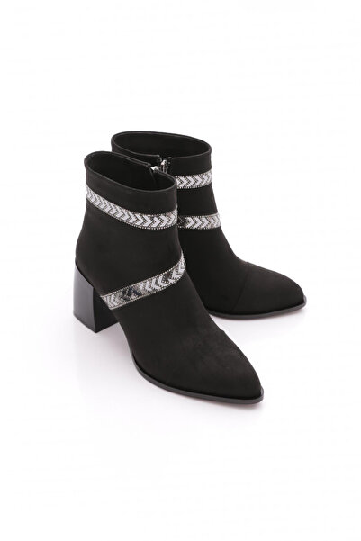 DGN 903 Γυναικείες Ασημένιες Πέτρινες Μπότες με τακούνι