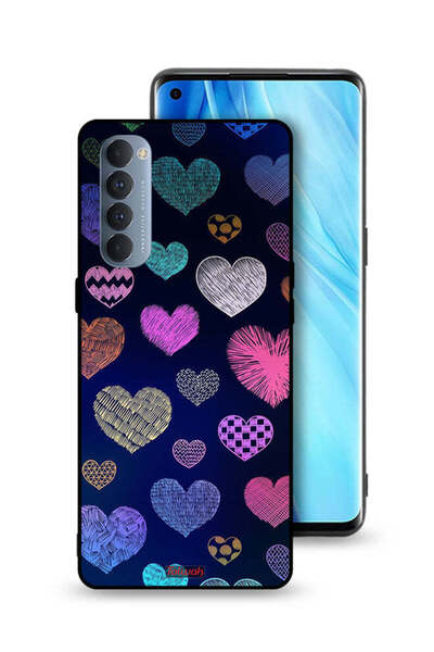 Tolwak غطاء حماية لهاتف Oppo Reno4 Pro 4G بنقشة قلوب حجرية